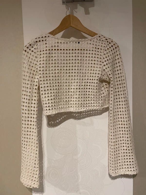 Bershka Knit Tie Flower Blouse