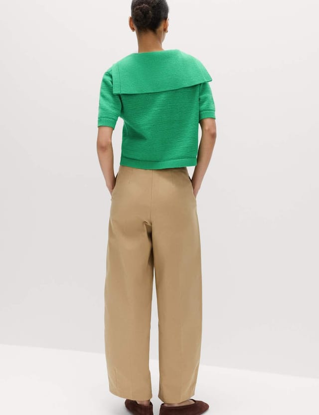 Marks & Spencer M&S Cotton Blend Sailor Collared Cardigan Bright Green - 3