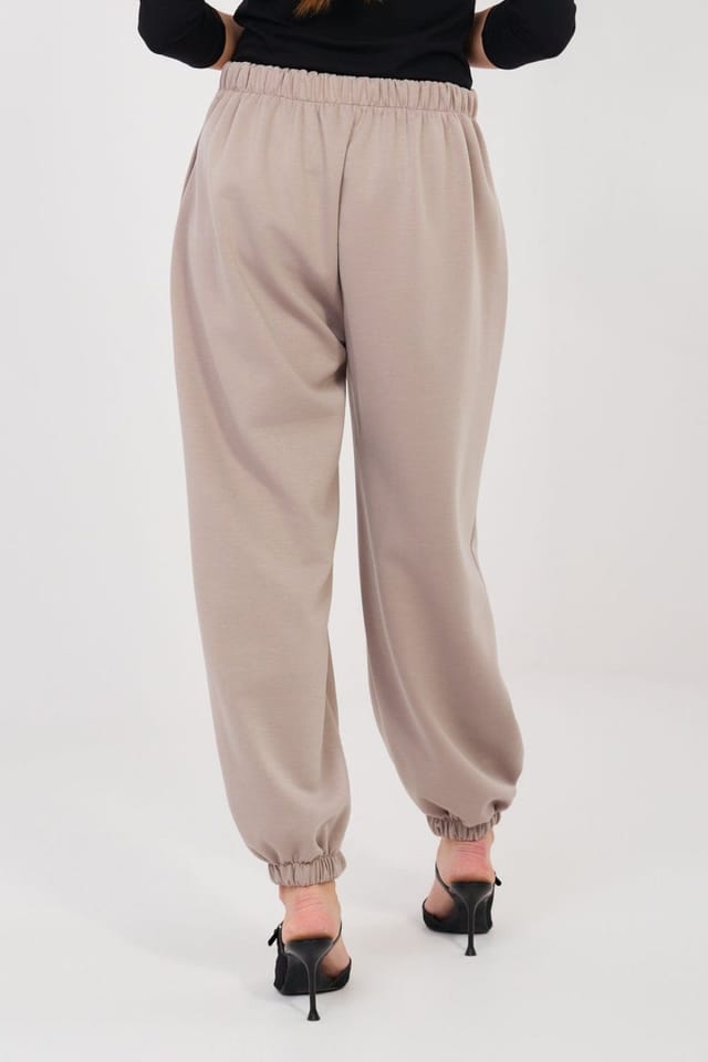Love Lace Love Lace Women's Casual Viscose Jogger Sweatpants with Pleats in Beige - 3