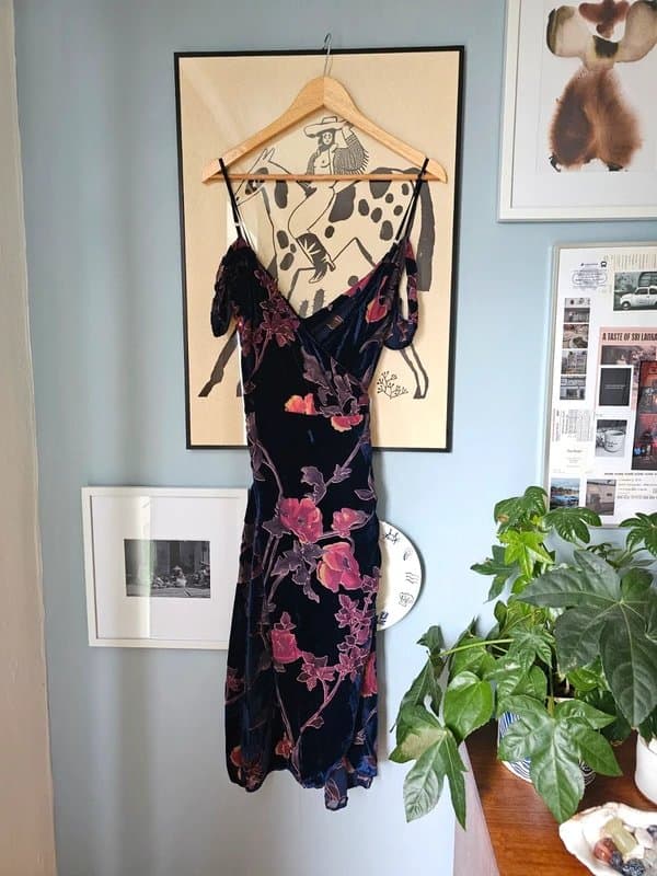 Never Fully Dressed Never Fully Dressed velvet floral wrap dress