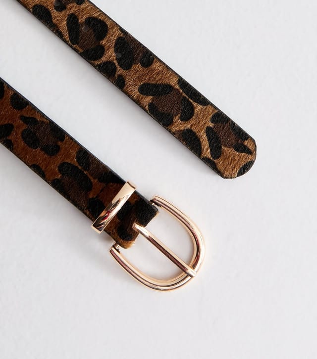 New Look Brown Leopard Print Faux Leather Belt New Look - 3