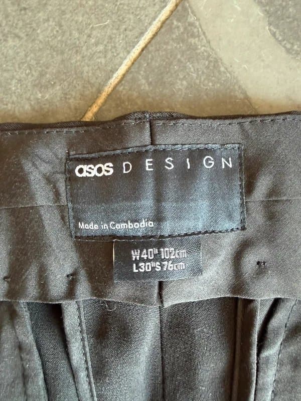 ASOS Design Black Smart Trousers 40w