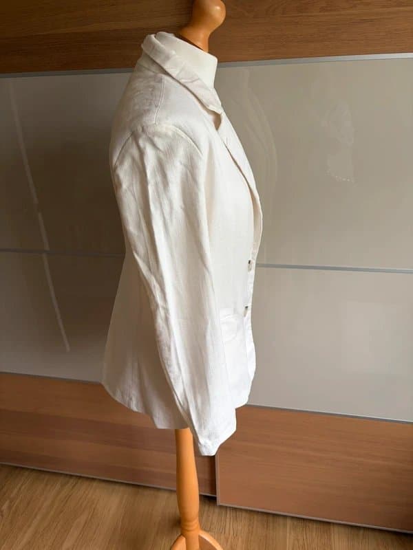 Bershka Bershka Linen Off White Blazer Size M