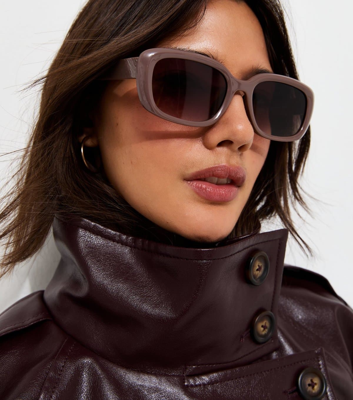 New Look Mink Rectangle Frame Sunglasses New Look