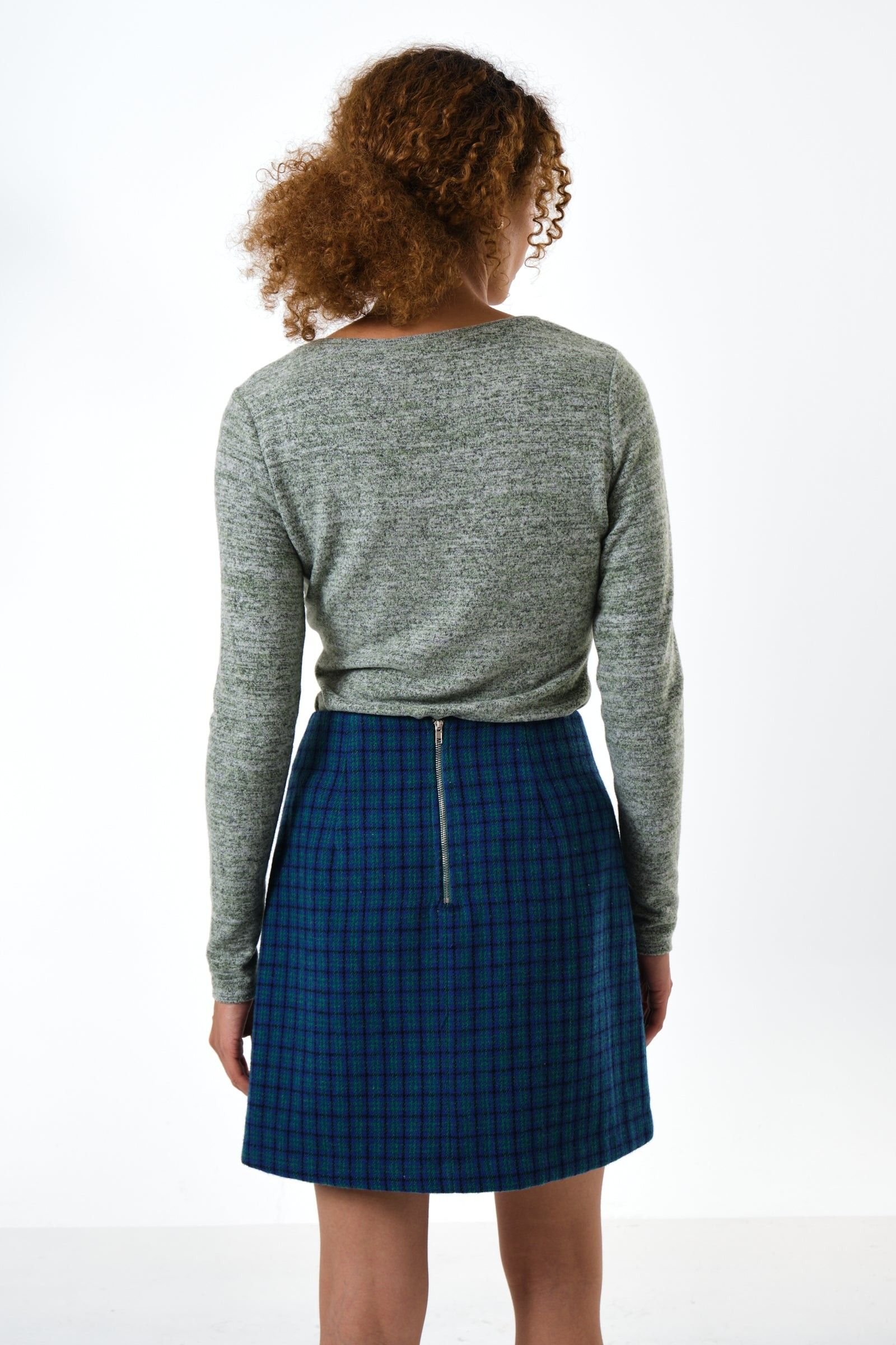 Louche Louche Women's Aubin Wyoming Check A-Line Mini Skirt - Blue - 2