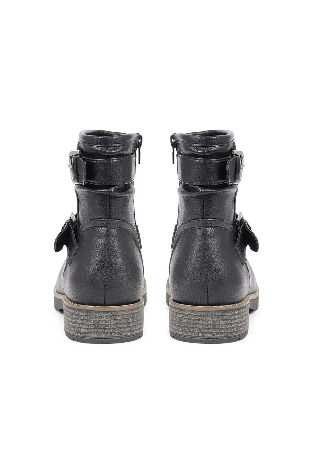 Easyfit Easyfit Women's Extra-Wide Fit Buckle Biker Boots in Black - 3