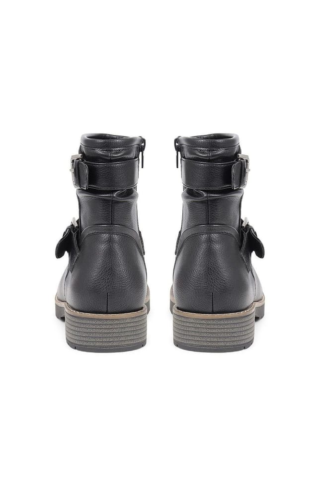 Easyfit Easyfit Women's Extra-Wide Fit Buckle Biker Boots in Black - 3