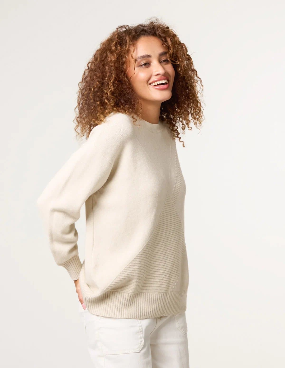 Blue Vanilla Argyle Stitch Detail Jumper