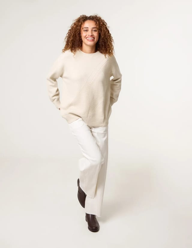 Blue Vanilla Argyle Stitch Detail Jumper - 2