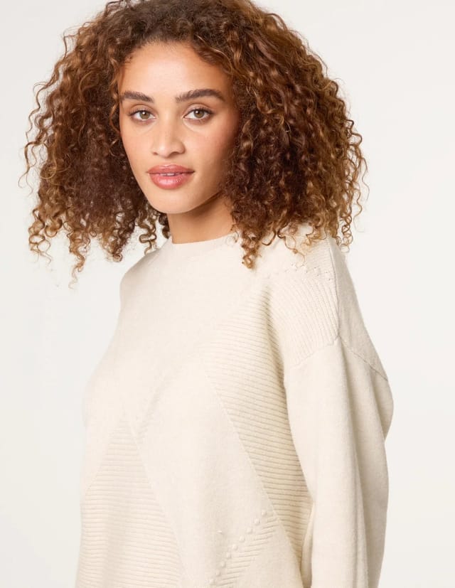 Blue Vanilla Argyle Stitch Detail Jumper - 3