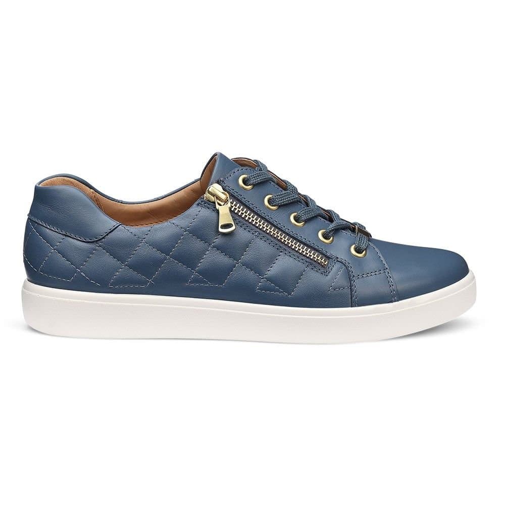 Hotter Hotter Women's Extra Wide 'Wonder' Quilted Trainers in Mid Blue