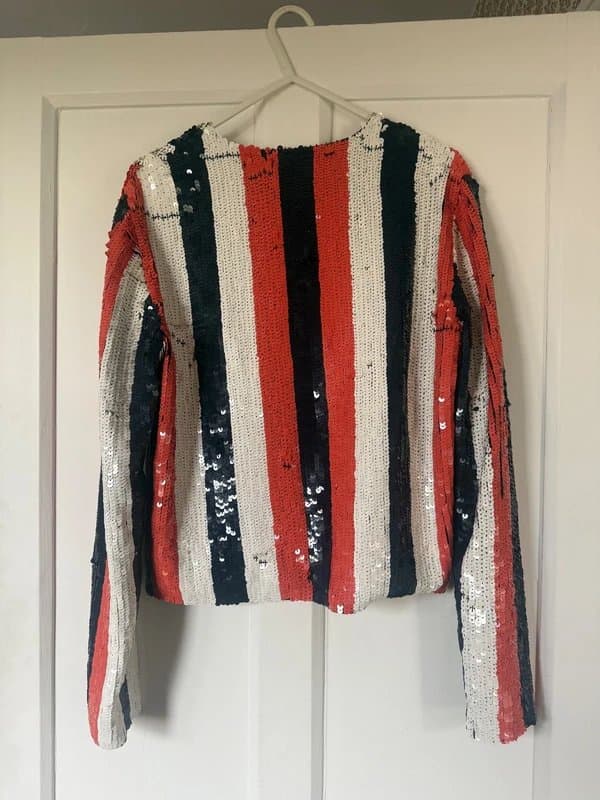 ASOS Red White Blue Kate Moss Style Sequin Jacket