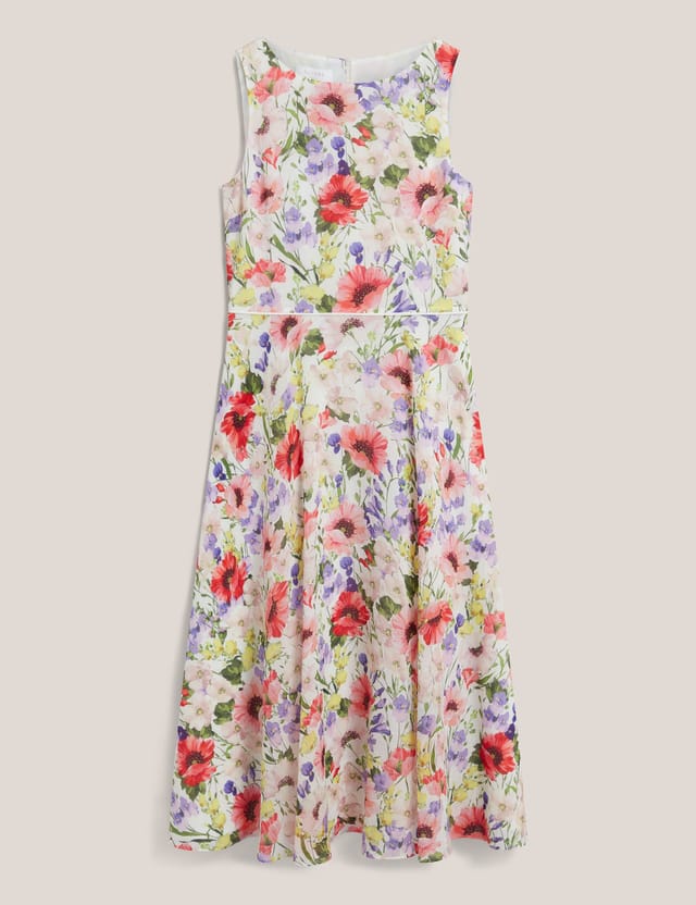 Hobbs London Hobbs London Women's Carly Floral Midi Dress in Off-White - 2