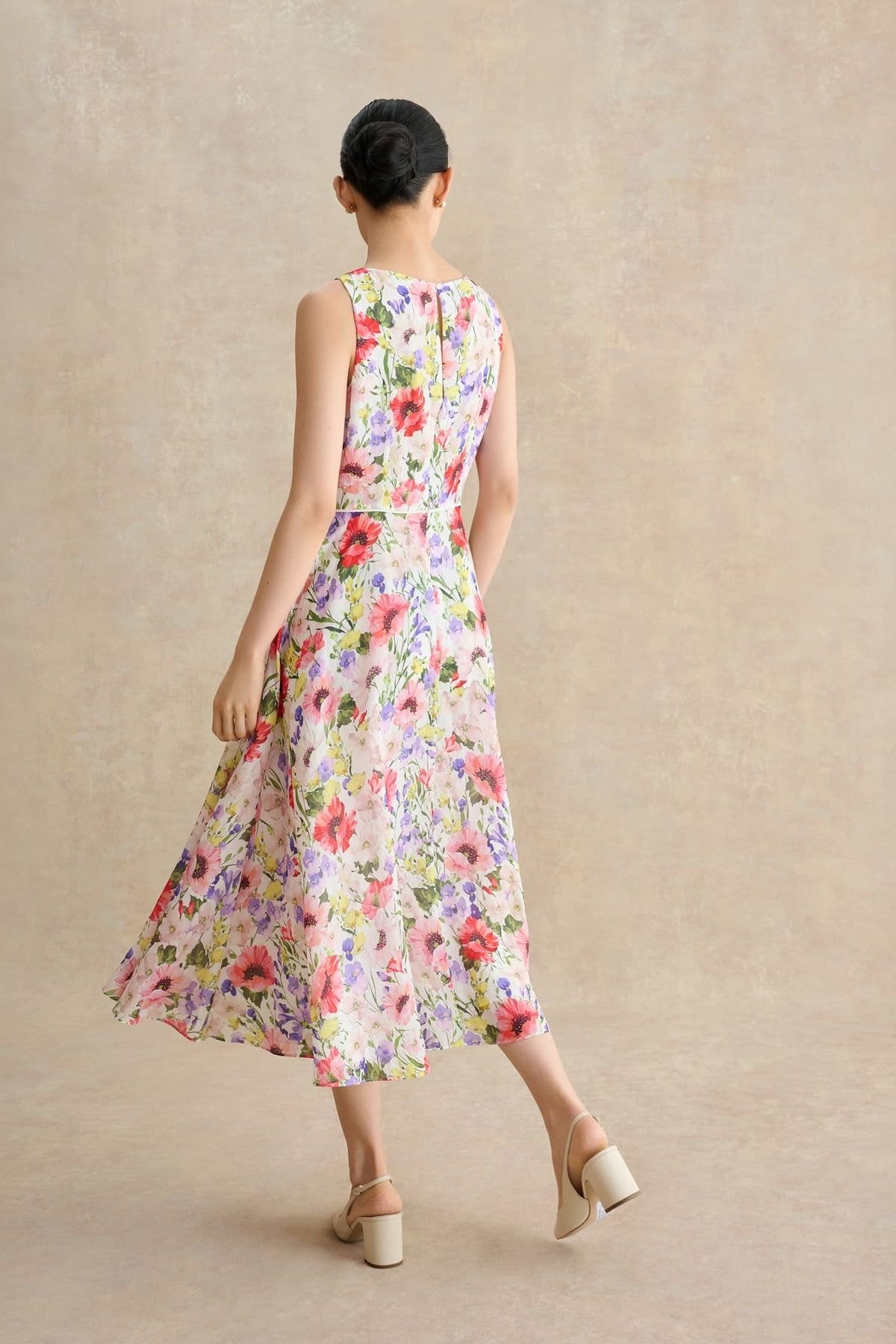 Hobbs London Hobbs London Women's Carly Floral Midi Dress in Off-White - 4