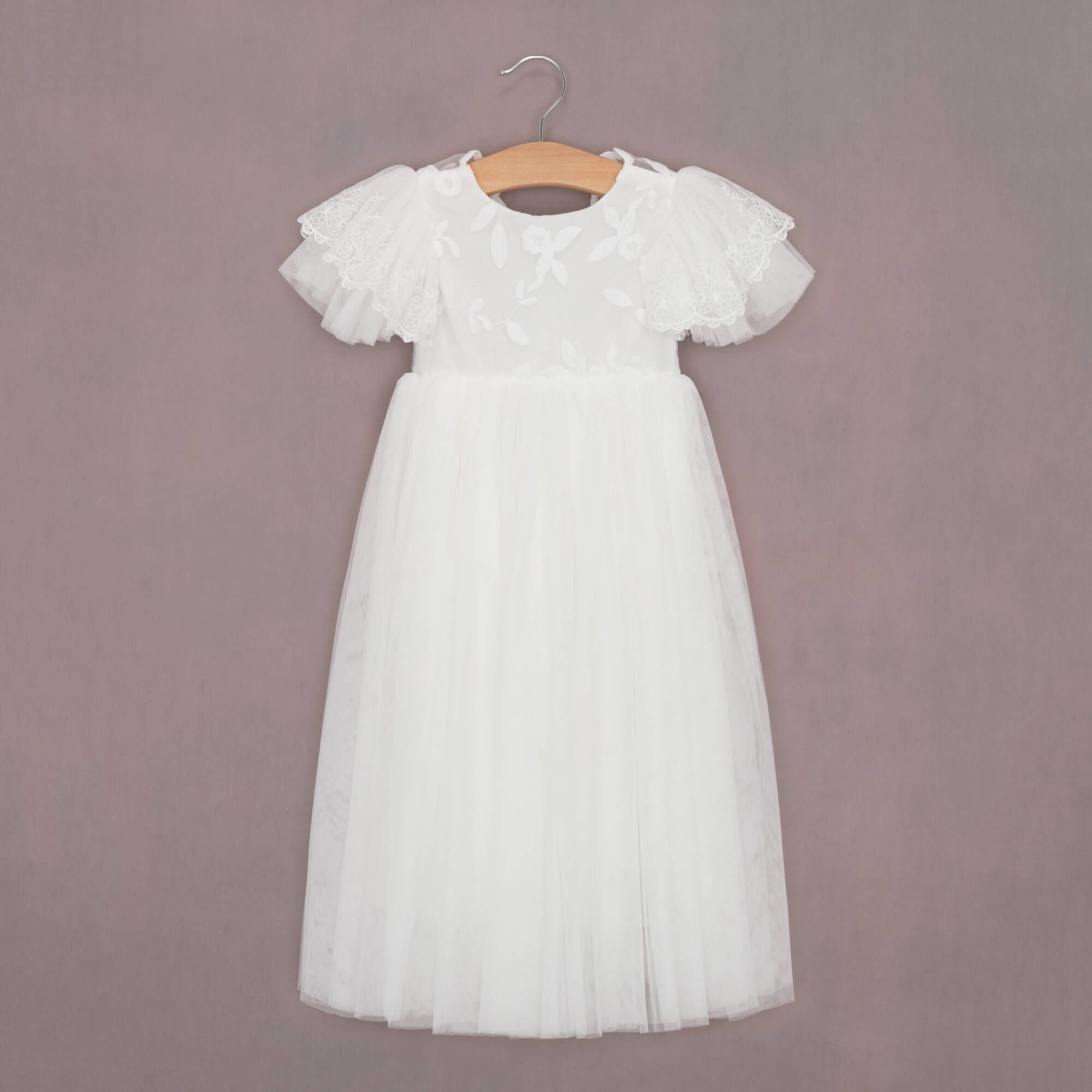 UK Flower Girl Boutique UK Flower Girl Boutique Women's Bianca Dress - White - Tulle Shoulder - 2