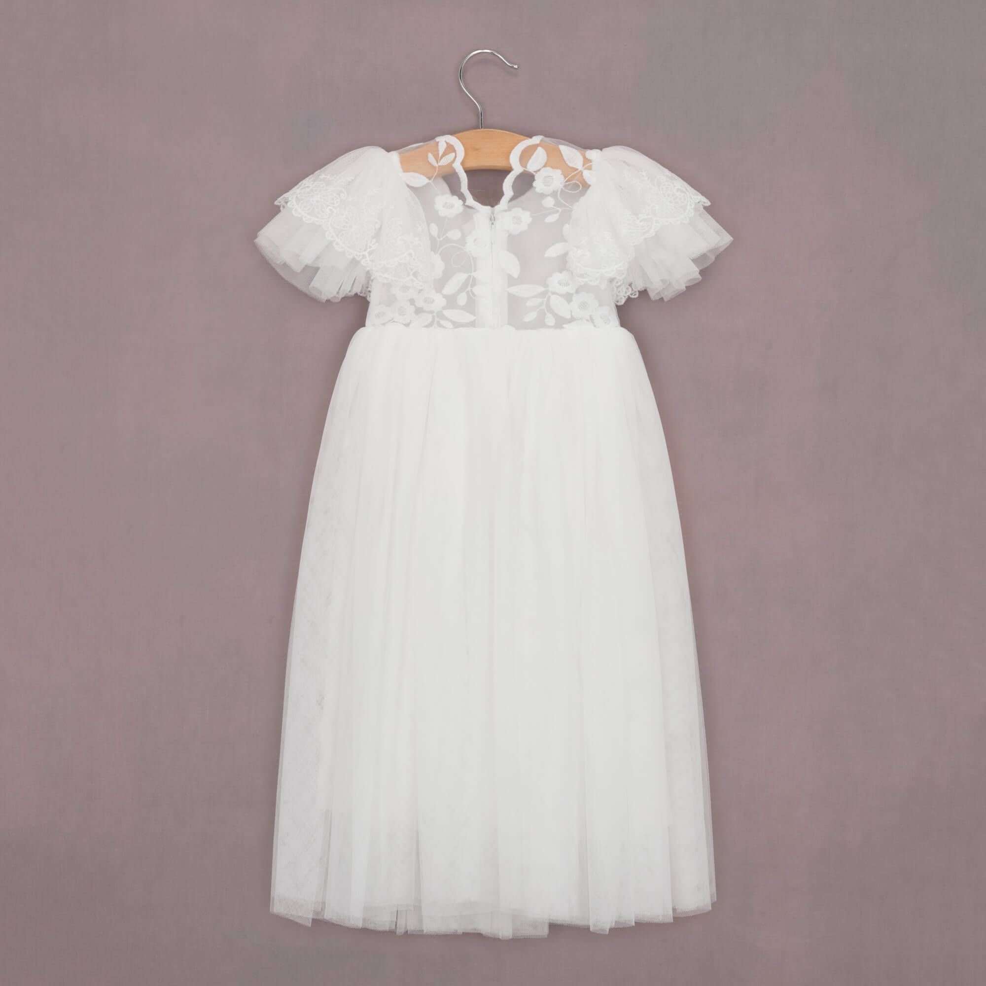 UK Flower Girl Boutique UK Flower Girl Boutique Women's Bianca Dress - White - Tulle Shoulder - 3