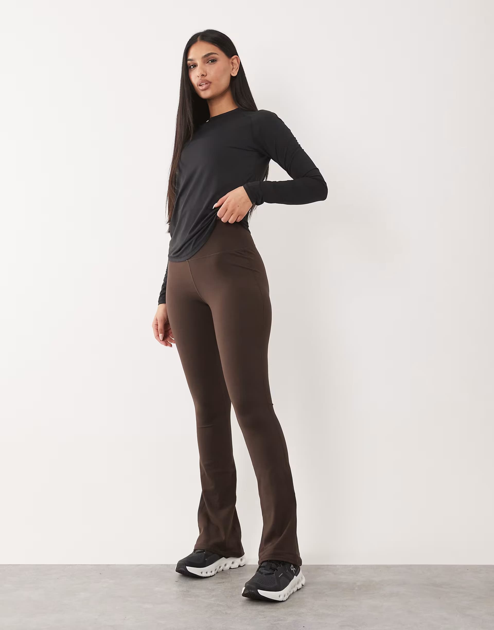 ASOS 4505 Hourglass Icon soft touch high waist slim kick yoga legging in chocolate