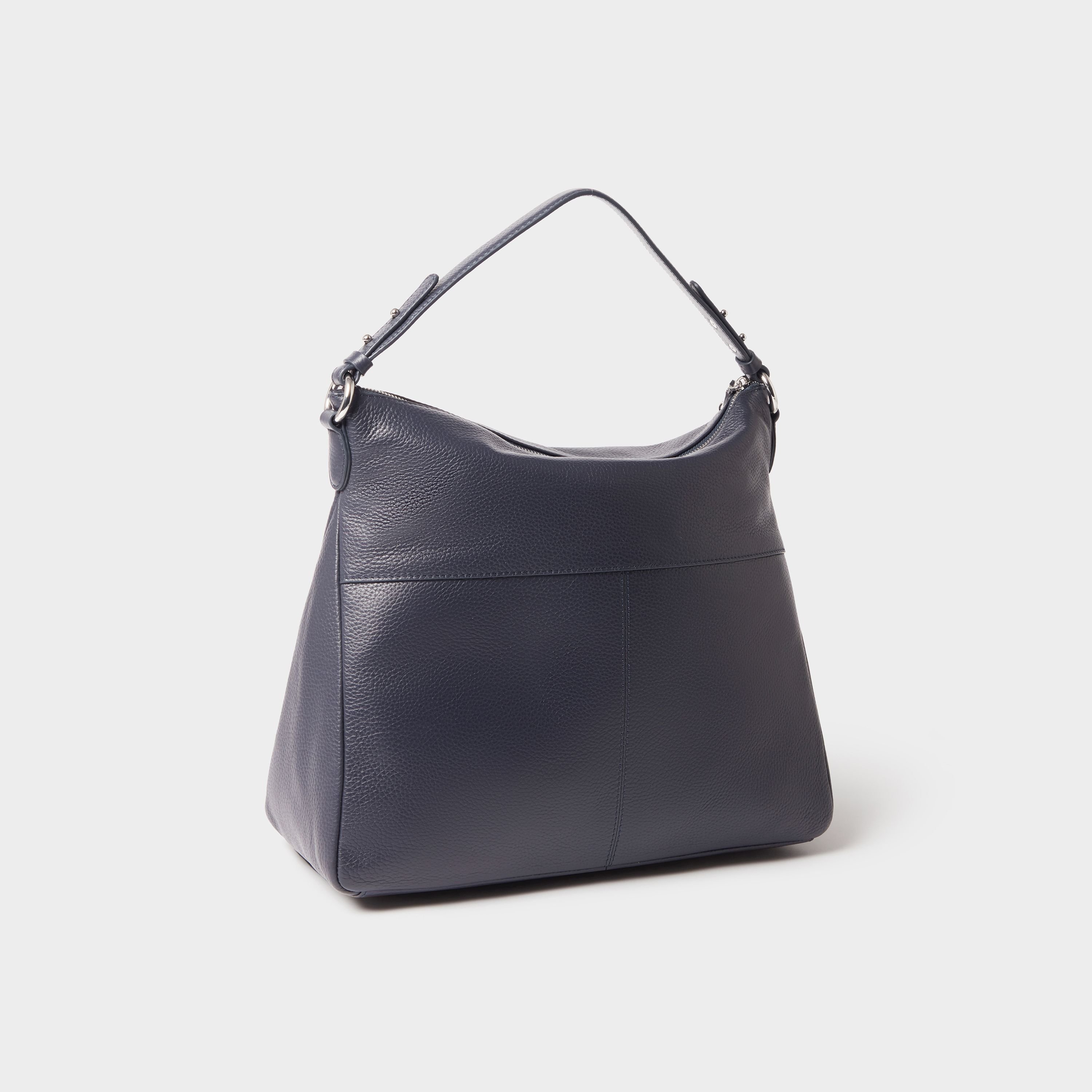 OSPREY LONDON OSPREY LONDON Women's The Stella Leather Hobo Bag in Navy - 3