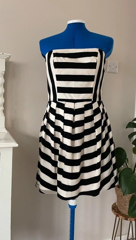 Topshop Stunning Topshop Mesh/Tulle Stripped Strapless Dress