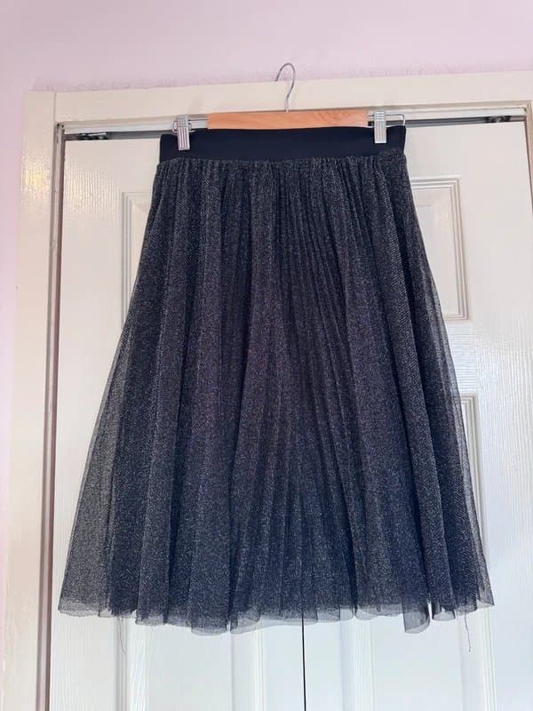 New Look Tulle Silver/Black Skirt from New Look - Size 12