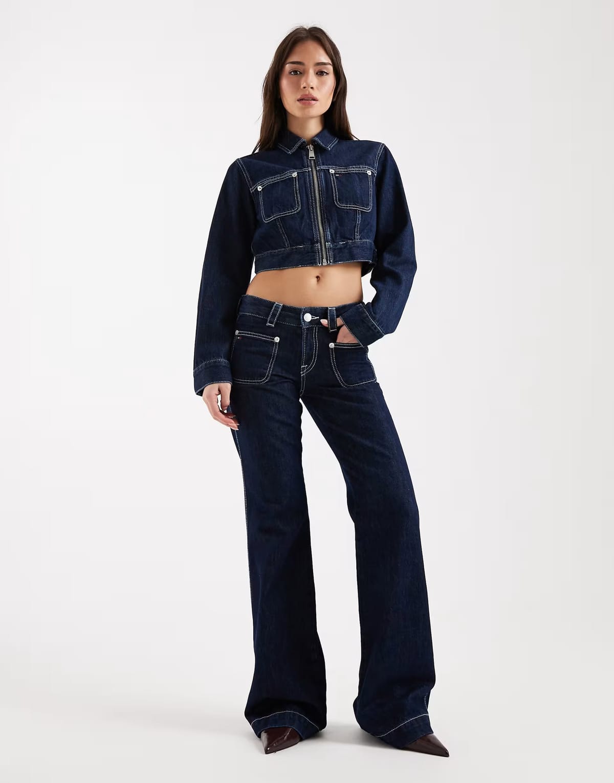 ASOS Tommy Jeans Sia low rise bootcut jeans co-ord in dark wash blue - 1