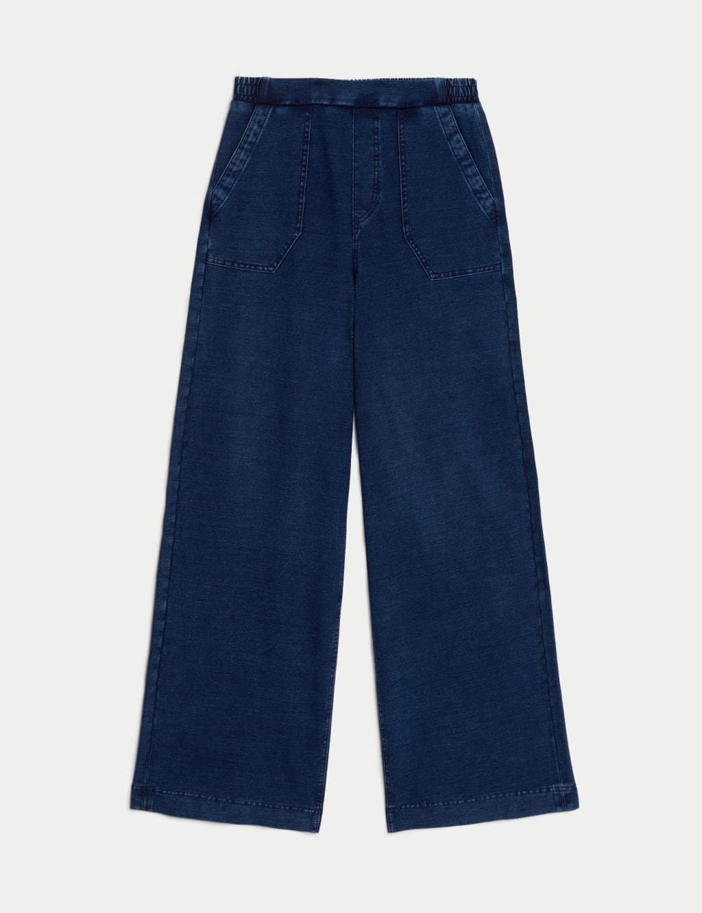 Marks & Spencer M&S Medium Indigo Denim Wide Leg Trousers