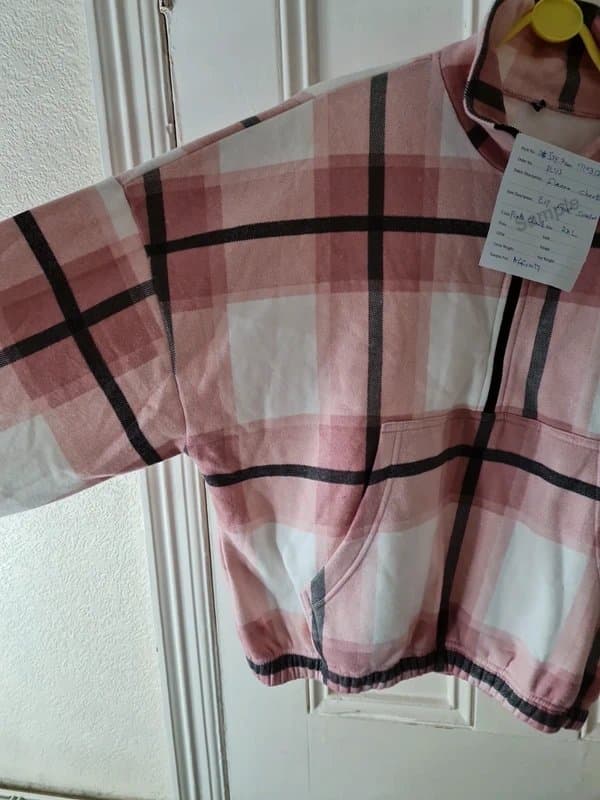 ASOS bnwt new ASOS sample 2XL pink plaid half zip fleece cropped 00s y2k check tartan pink