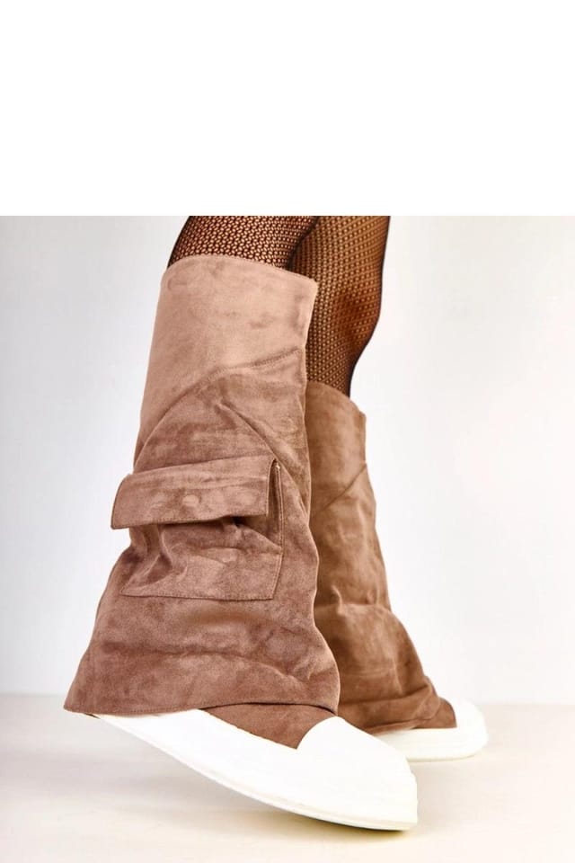 Love Lace Love Lace Women's Elegant Knee High Suede Slip On Platform Boots with Pocket in Brown - 3