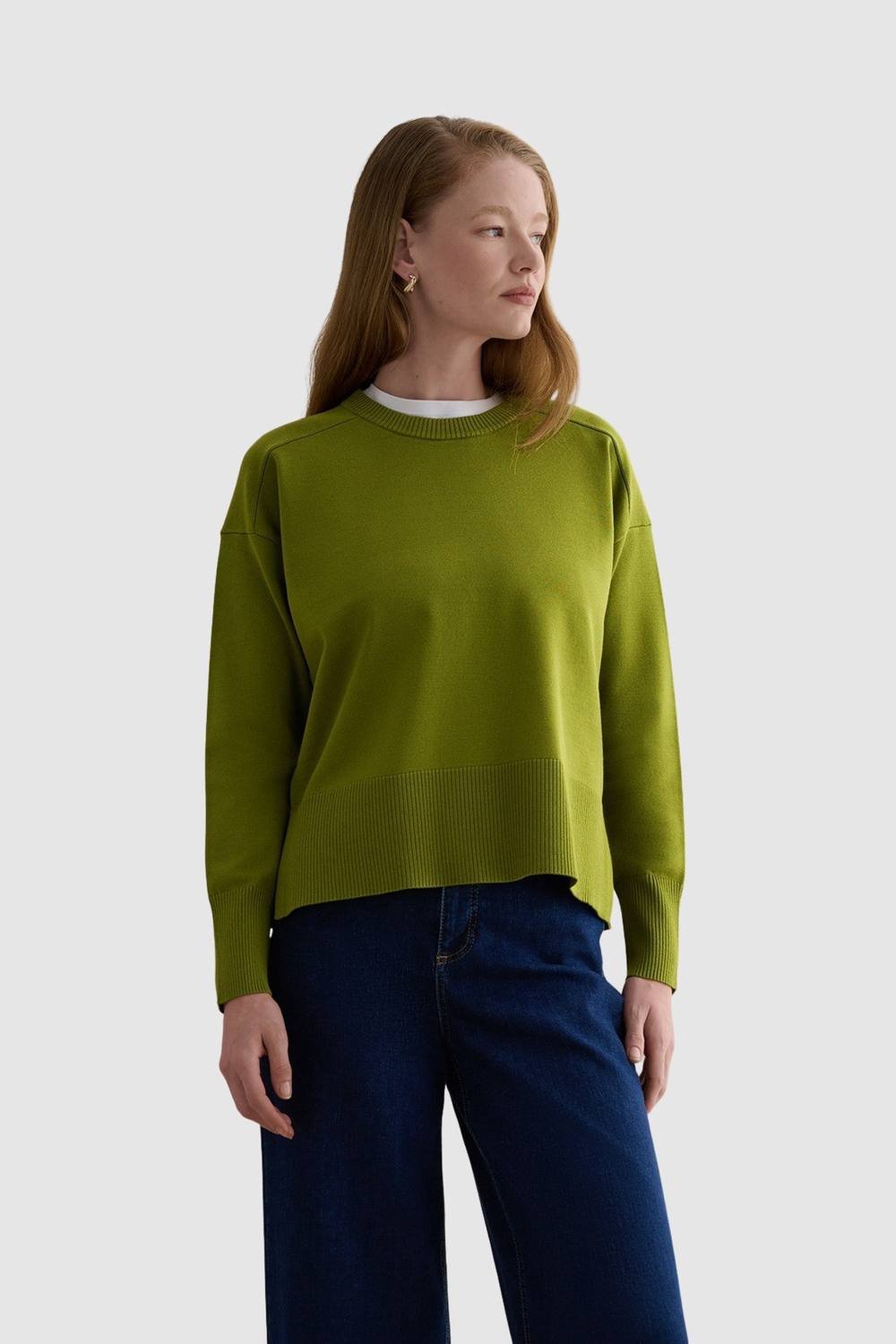 Hobbs London Hobbs London Women's Marsha Crew Neck Jumper in Green - 3