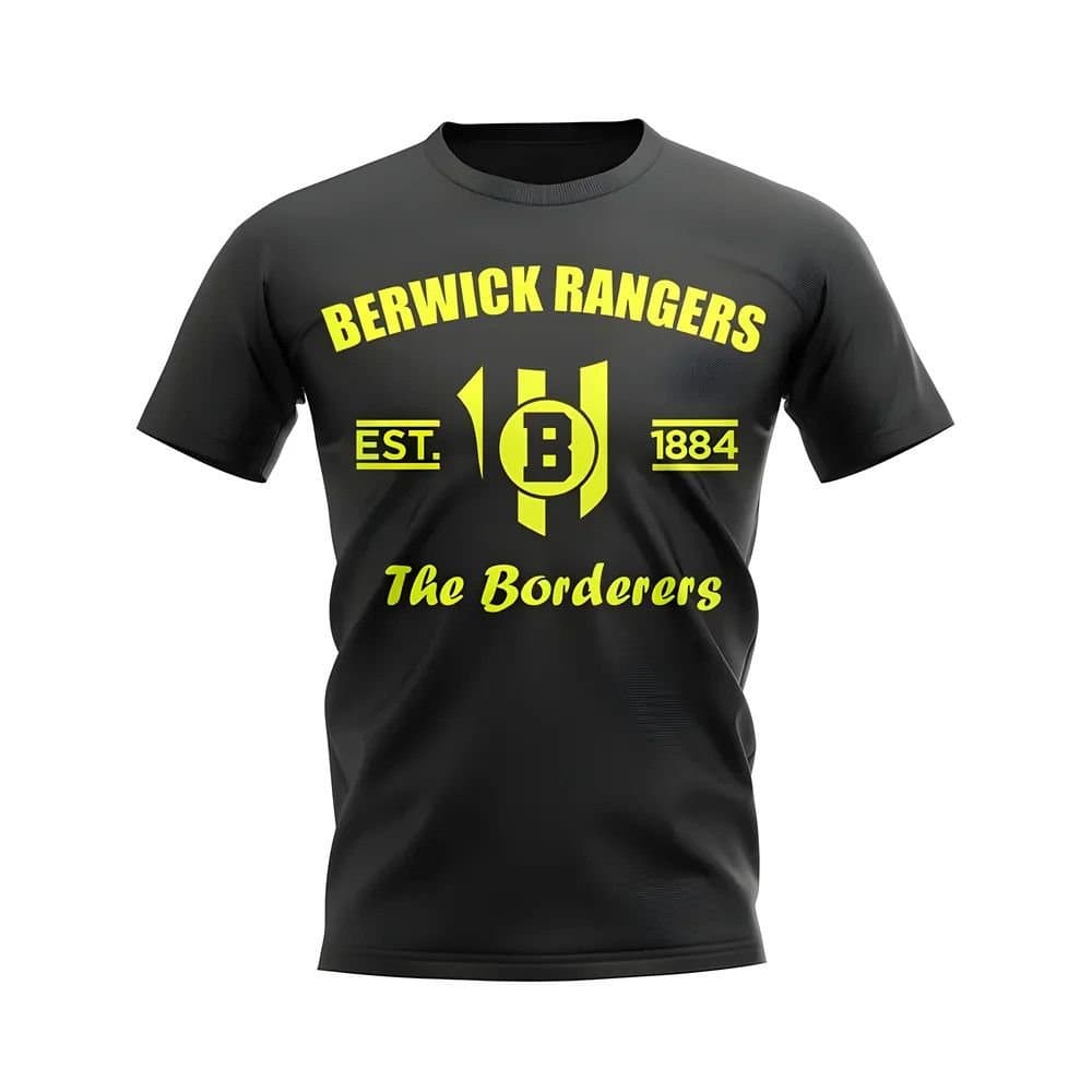 Berwick Rangers Berwick Rangers Men's Mens Established Football T-Shirt in Black