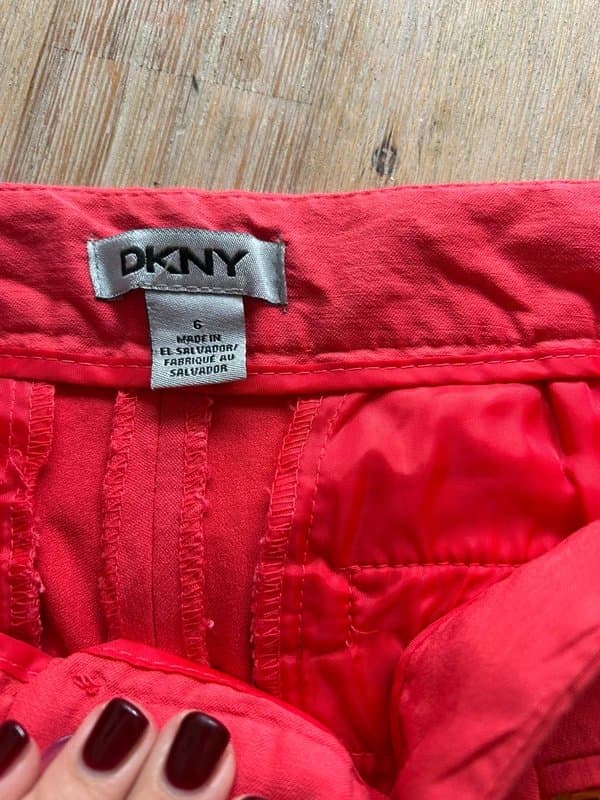 DKNY DKNY pink tailored slim trousers gold zip detail US 6 UK 10 smart office work pants autumn
