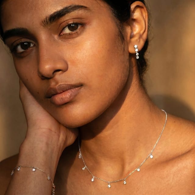 Gold Trip Gold Trip Women's Long Crystal Gemstone Drop Earrings in Silver - 2