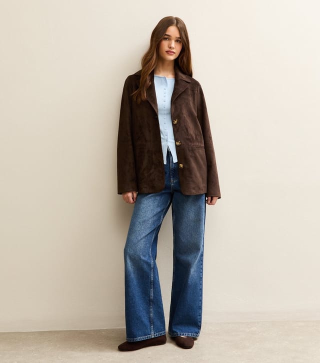 New Look Women's Light Blue Button Through Baby Tee New Look - 3