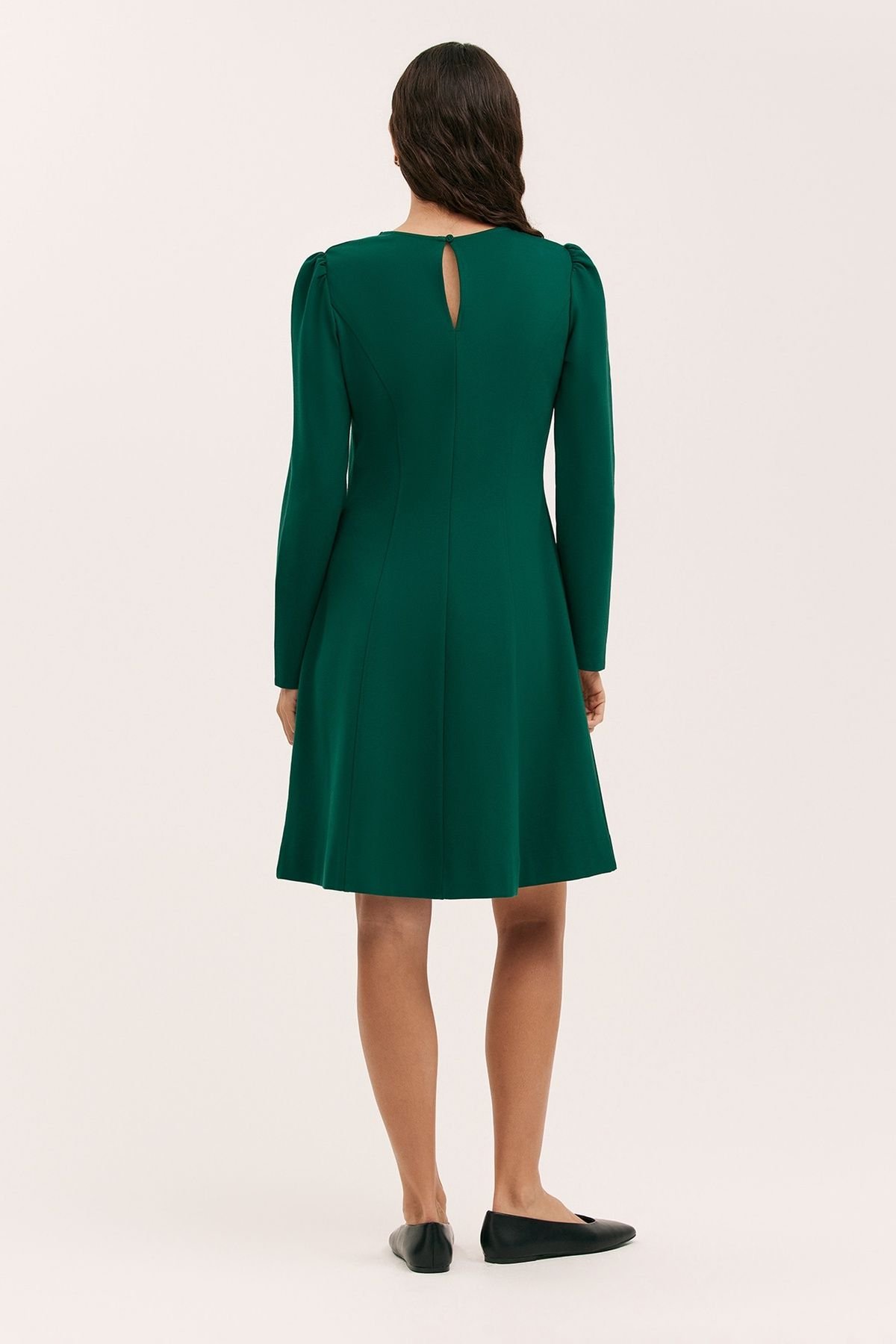 Finery London Finery London Women's Eva Ponte Jersey Dress in Bottle Green - 3