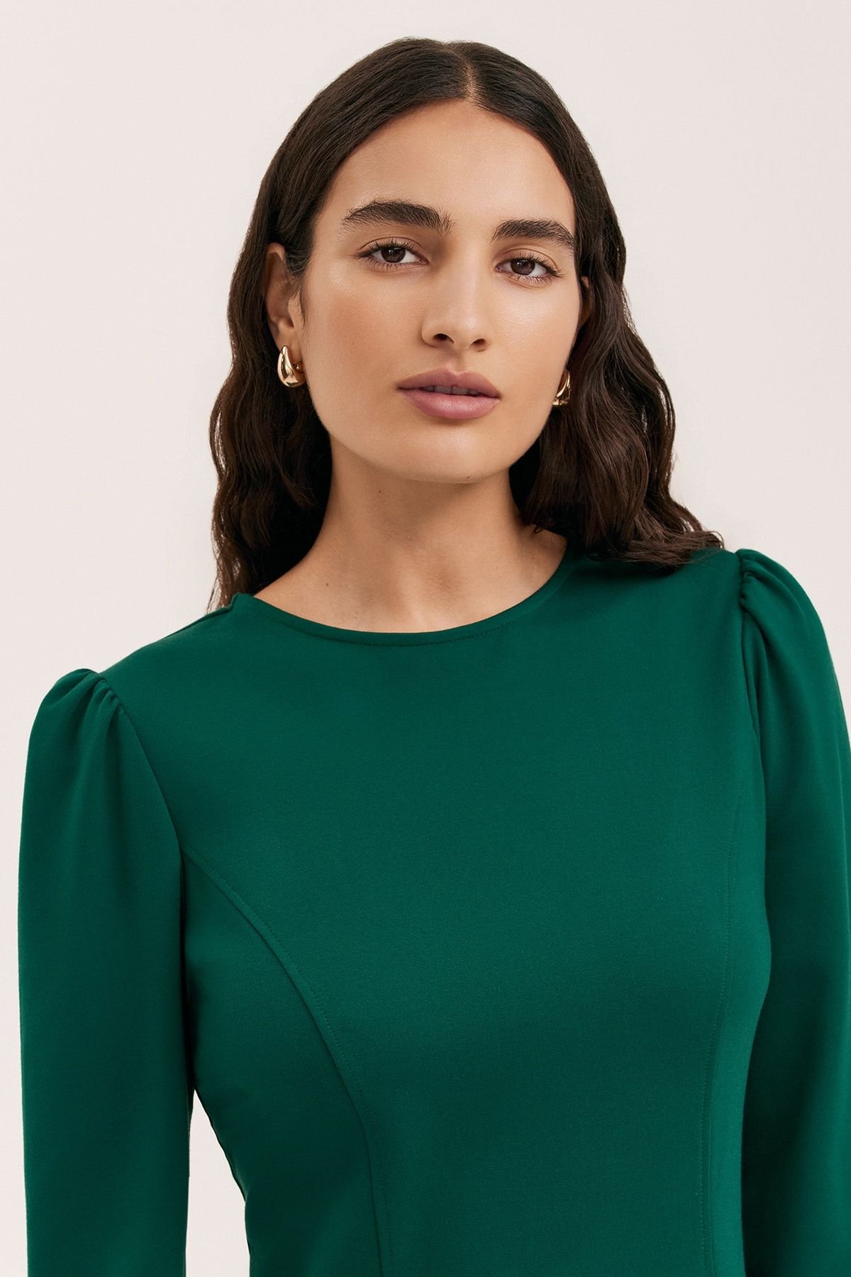 Finery London Finery London Women's Eva Ponte Jersey Dress in Bottle Green - 4