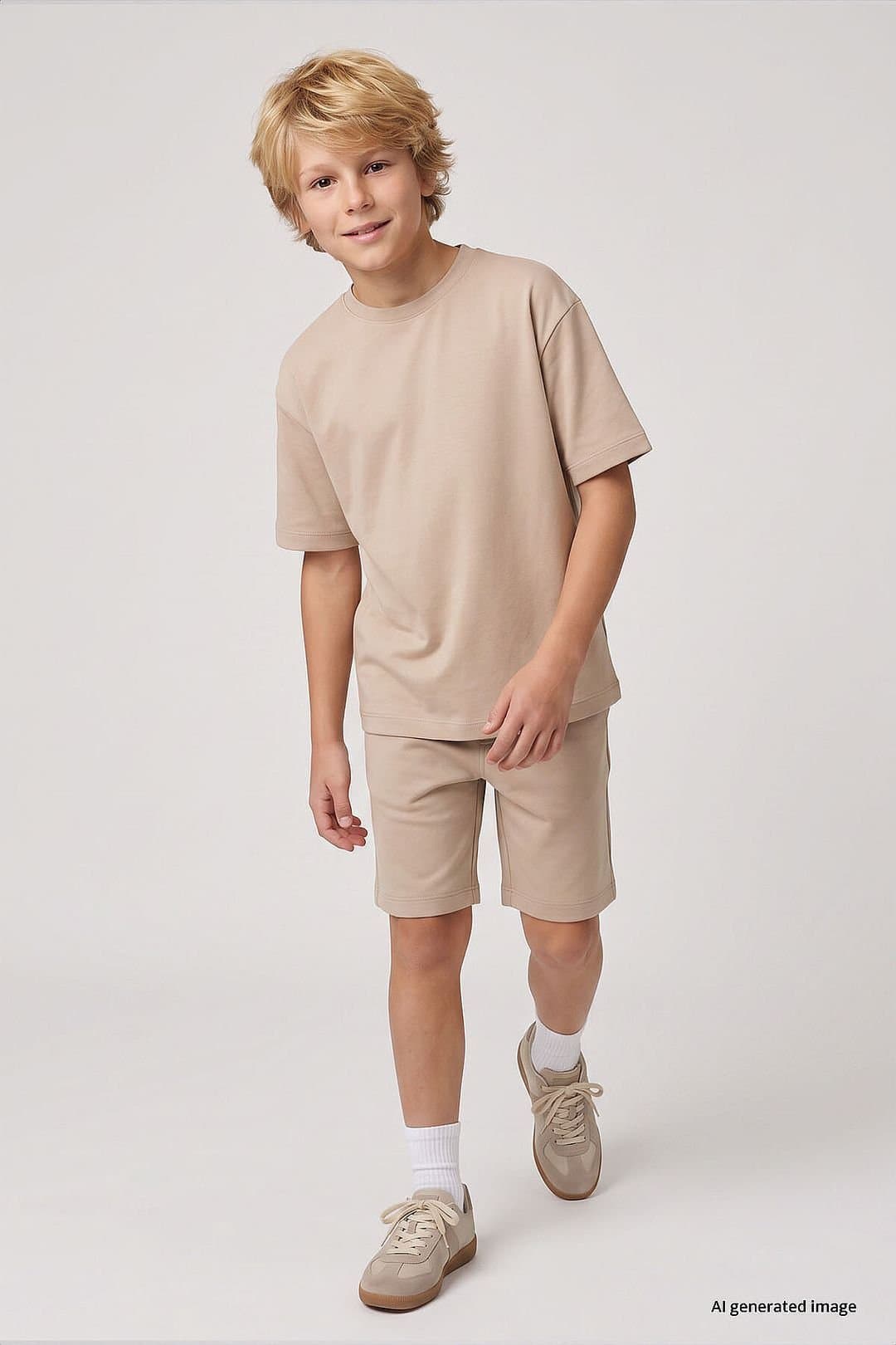 Tommy Life Tommy Life Men's Youth Two Piece Coord in Beige