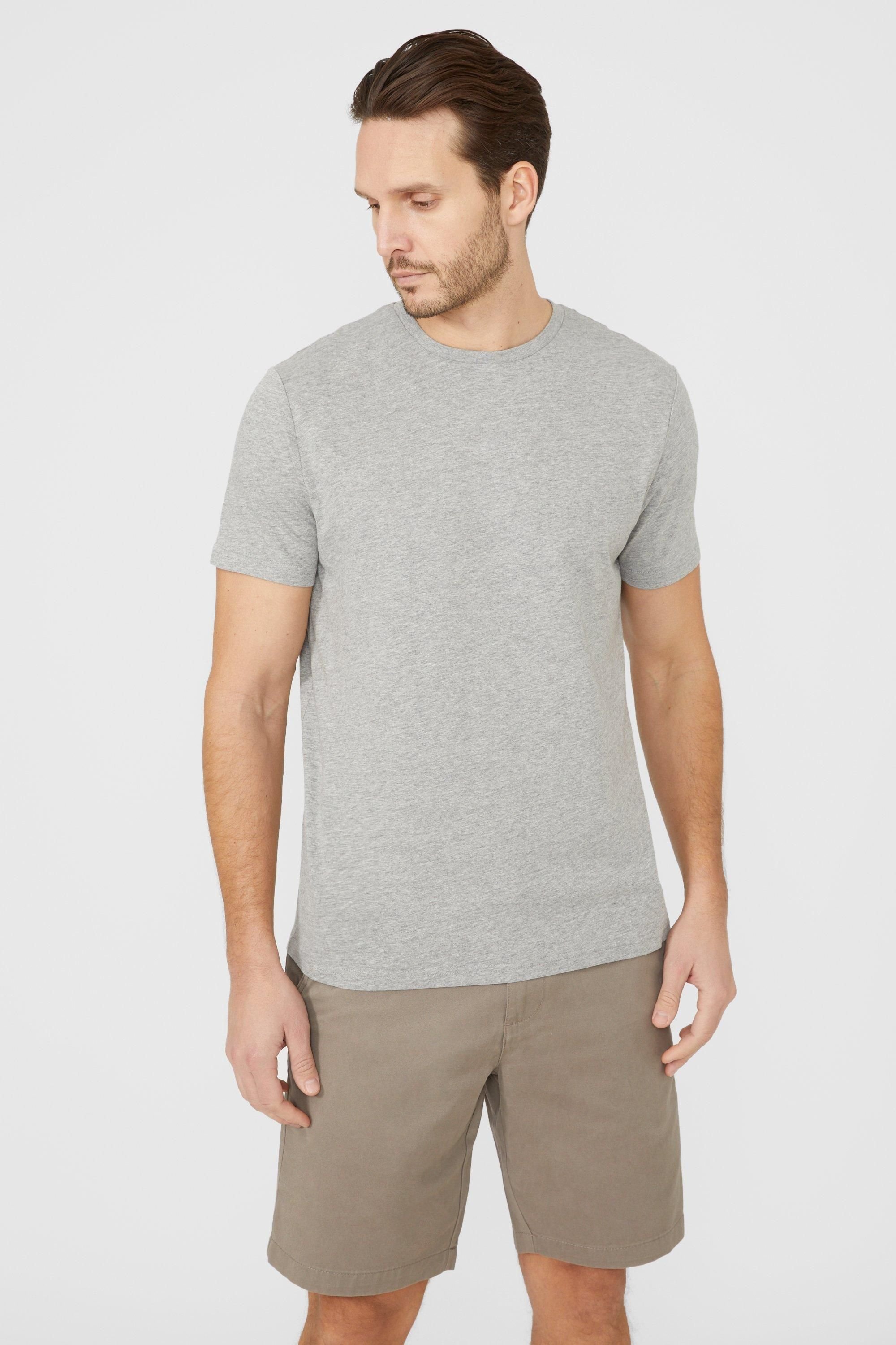 Maine Maine Men's Cotton Crew Neck T-shirt in Grey Marl - 2