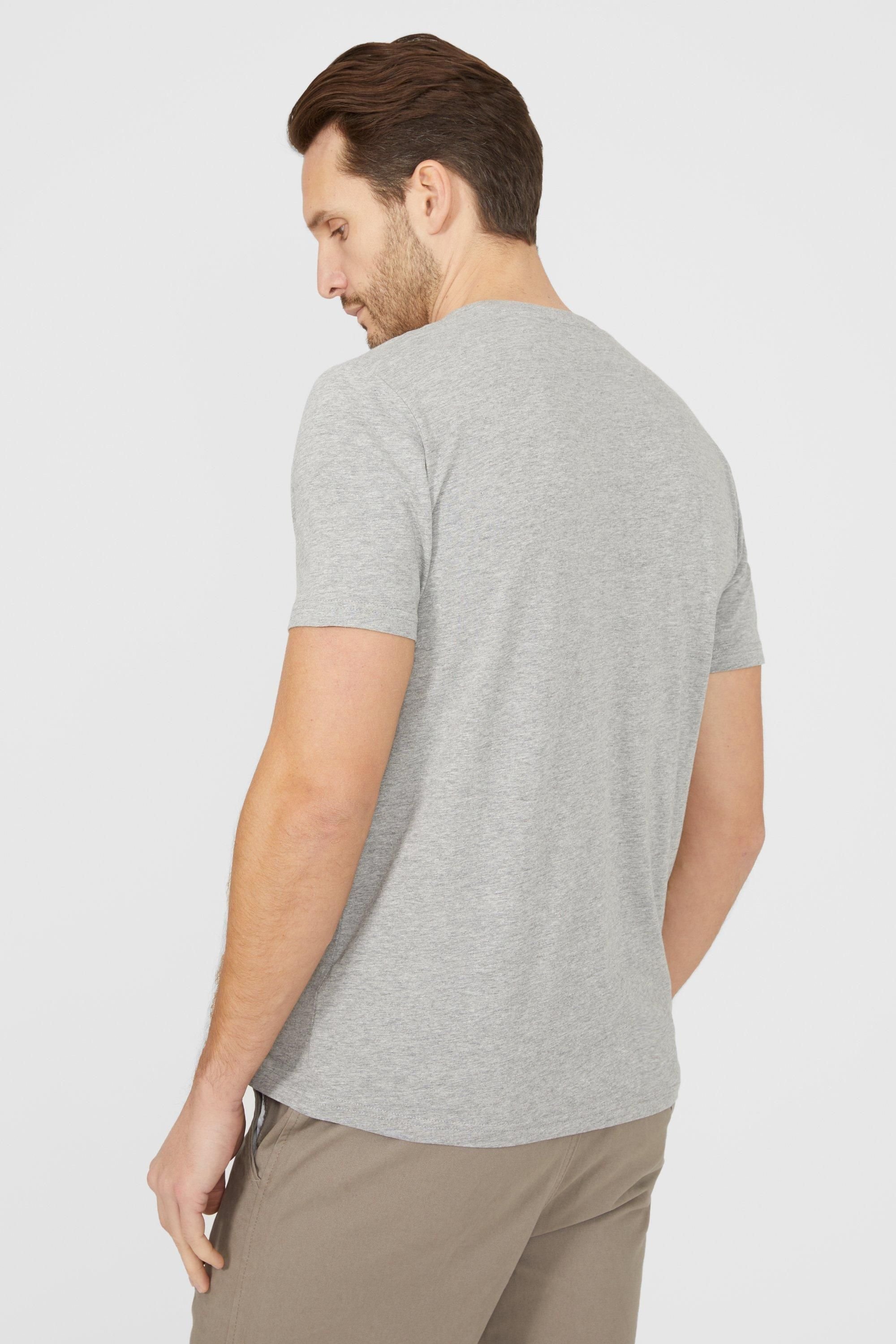 Maine Maine Men's Cotton Crew Neck T-shirt in Grey Marl - 3