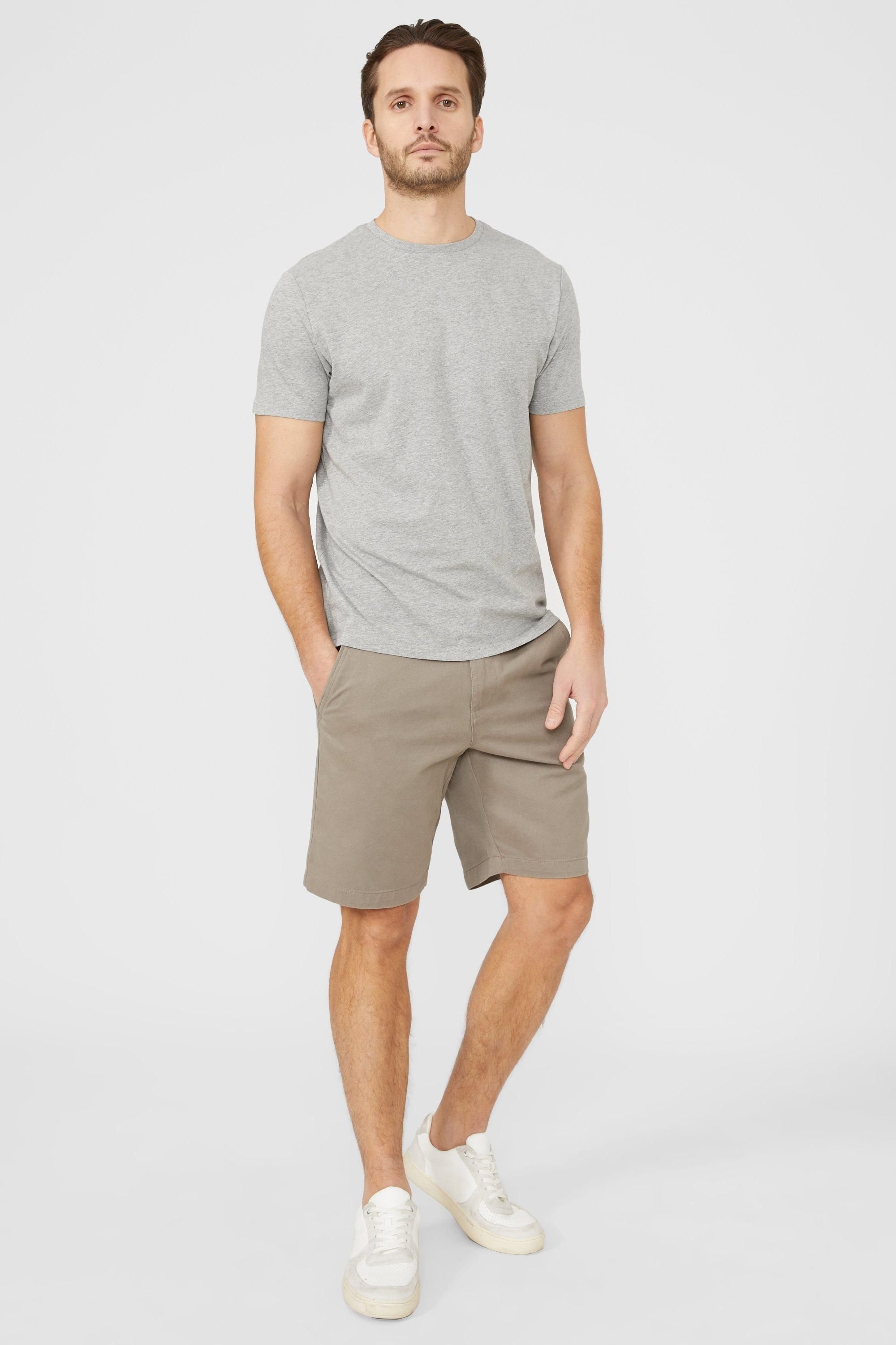 Maine Maine Men's Cotton Crew Neck T-shirt in Grey Marl - 4