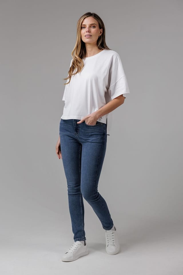 French Connection French Connection Women's Cotton Blend Stretch High Rise Skinny Denim Jeans in Blue - 3