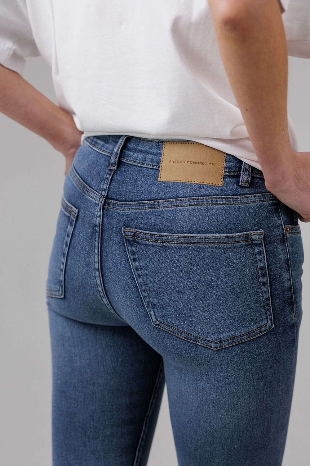 French Connection French Connection Women's Cotton Blend Stretch High Rise Skinny Denim Jeans in Blue - 4