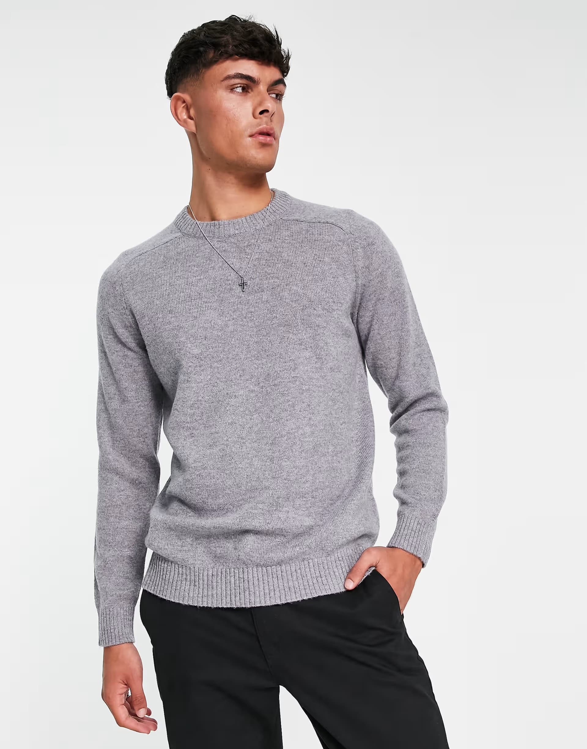 ASOS ASOS Selected Homme Crew Neck Jumper in Grey