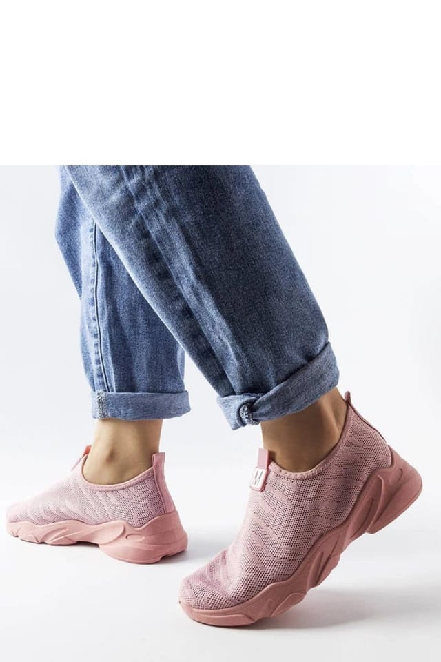 Love Lace Love Lace Women's Sport Shoes Summer Fabric Slip On Low Height Pink Rubber Sole - 2