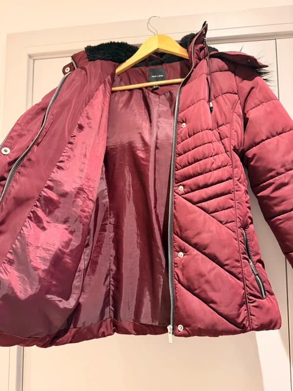 New Look Burgundy New Look Coat - Size 12