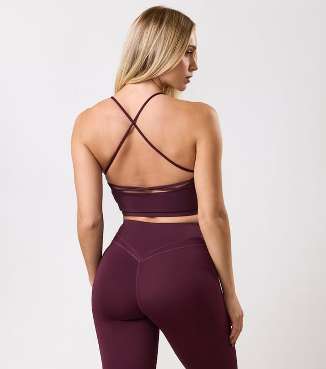 Gym King Women's Burgundy Knockout Strappy Sports Bra Gym King New Look - 3