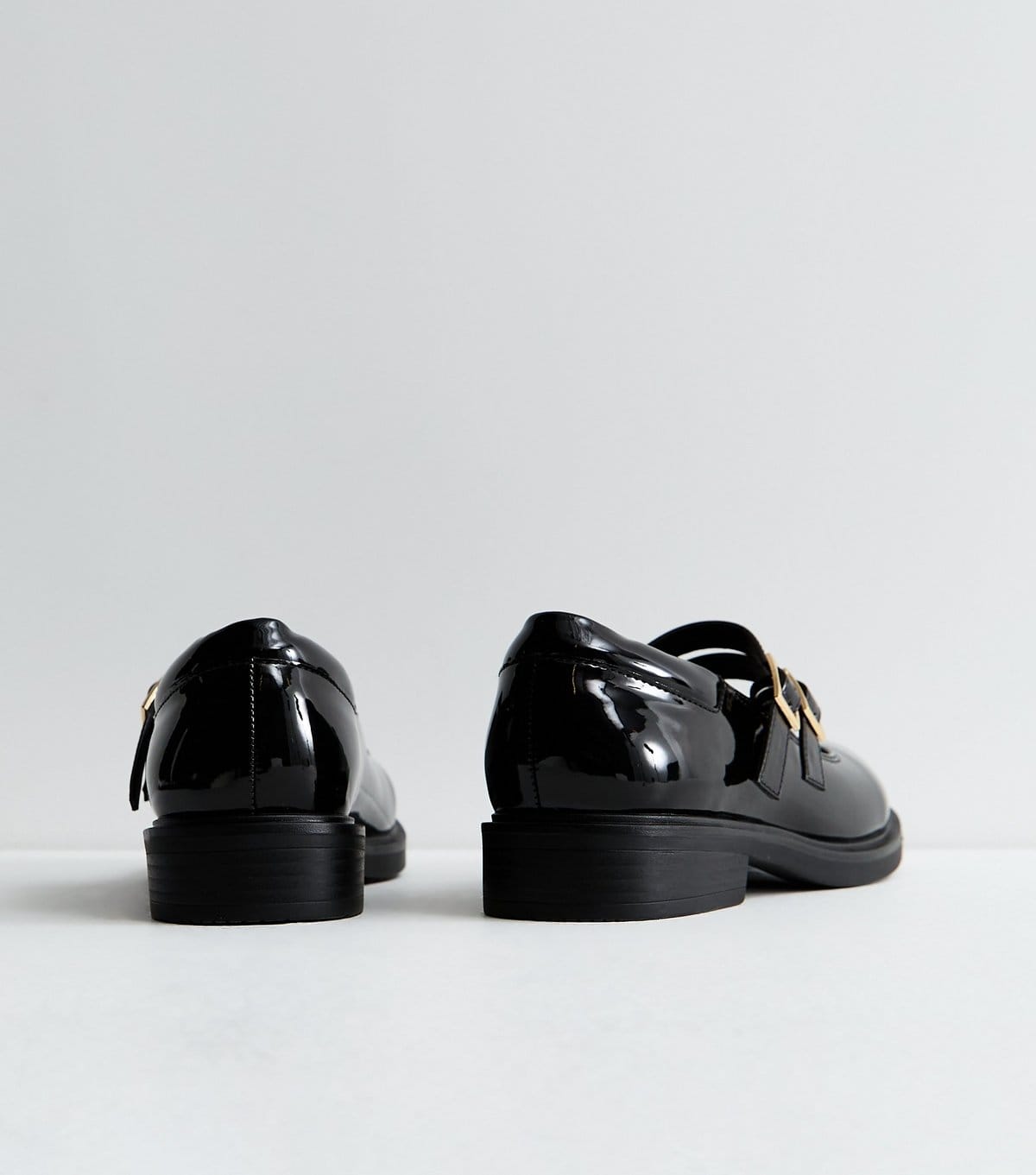 New Look Women's Black Patent Faux Leather Mary Jane Flats Vegan New Look - 4