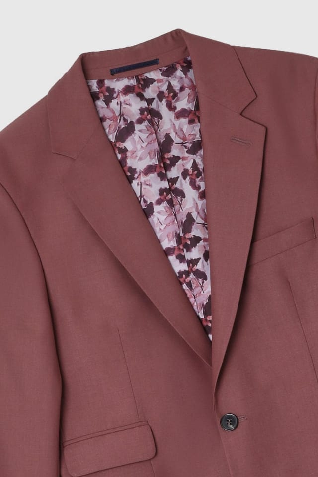 Burton Burton Men's Dark Pink Slim Fit Suit Jacket - 2