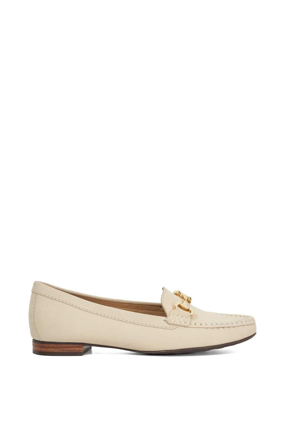 Dune London Dune London Natural Suede Loafers with Gold Trim