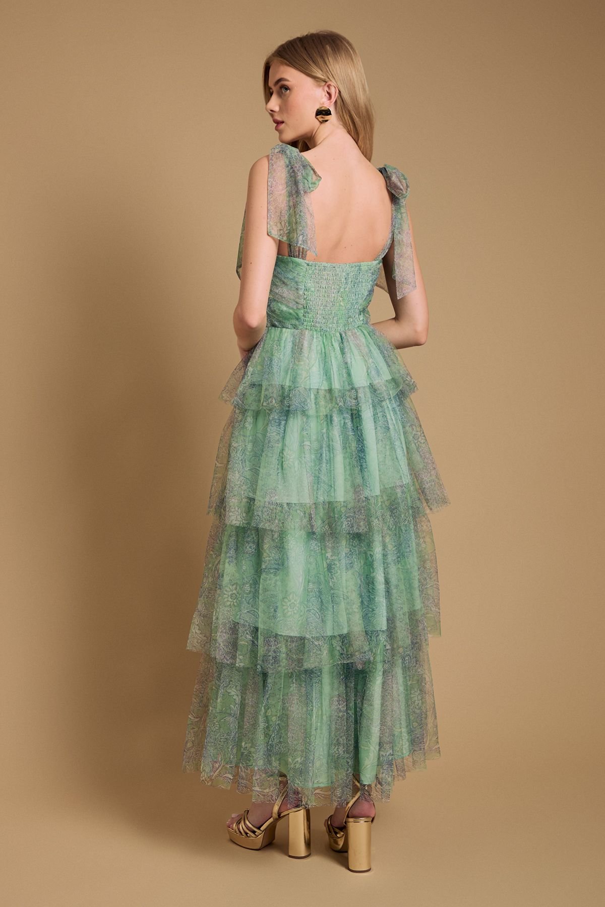 Oasis Oasis Women's Tiered Tie Strap Maxi Dress - 3