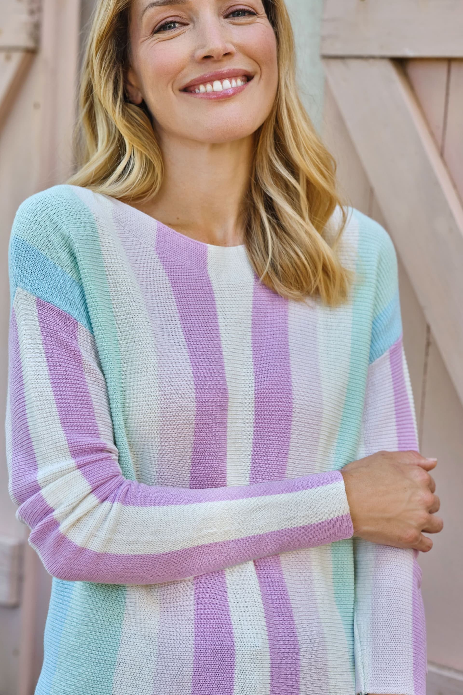 WoolOvers WoolOvers Multicolor Vertical Stripe Jumper